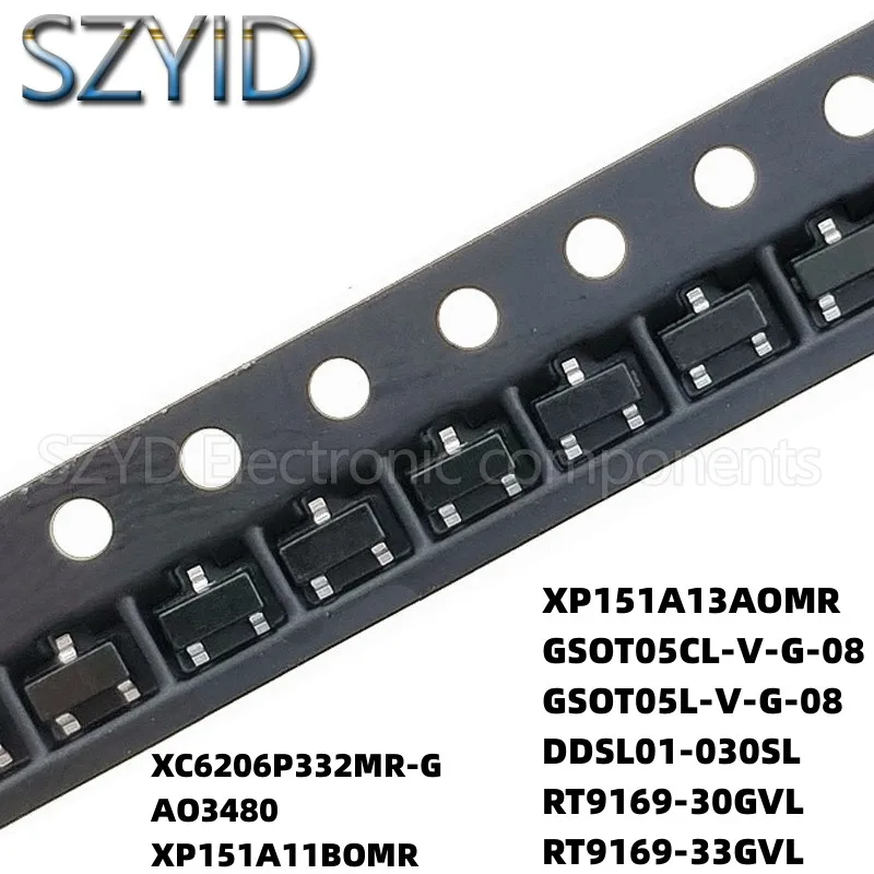 

100PCS SOT23 XC6206P332MR AO3480 XP151A11BOMR XP151A13AOMR GSOT05CL-V-G-08 GSOT05L-V-G-08 DDSL01-030SL RT9169-30GVL RT9169-33GVL
