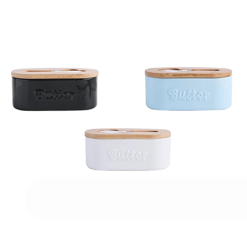 

Контейнер для масла керамический с ножом, пищевой контейнер для сыра, лоток для масла, деревянная тарелка для хранения