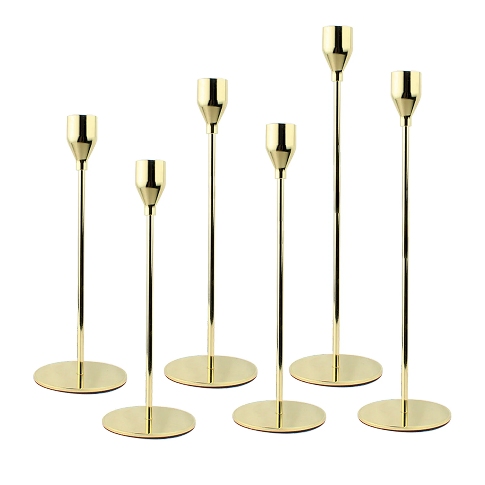 

Gold Candle Holder Tapered LED Modern Metal Candle Decoration Table Center Ornament For Restaurant Party Decorative Accessories