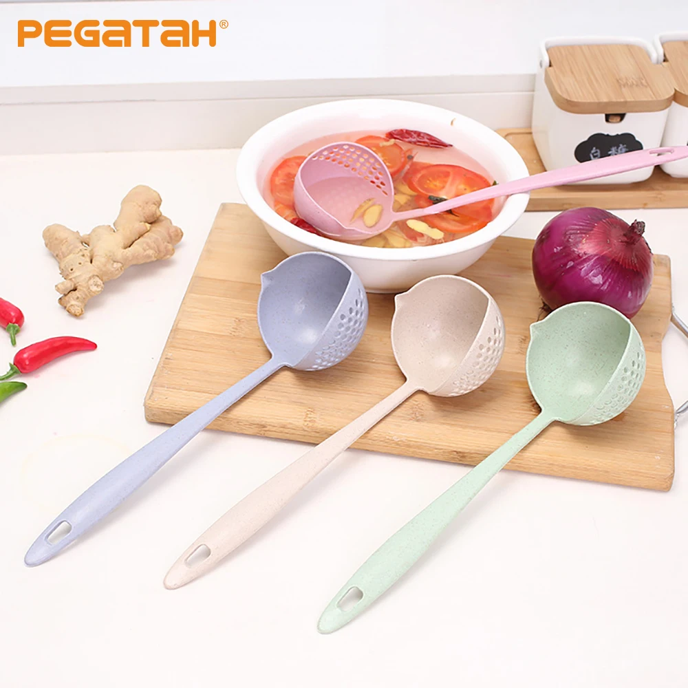 

Силиконовая ложка для супа, ложка с длинной ручкой, кухонный дуршлаг