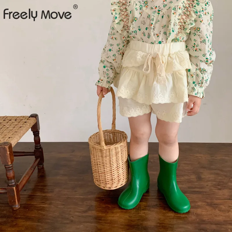 

Freely Move Cotton Girls Ruffle Skirt 2022 Summer New Toddler Baby Girl Casual Solid Sweet And Cute Children's Mini Skirts