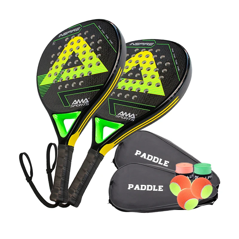 Pala Padel Tennis Racket 3K Carbon Soft Face Racquet high-quality board racket outdoor sports with bags + 3 Balls + 2 Grip Tape