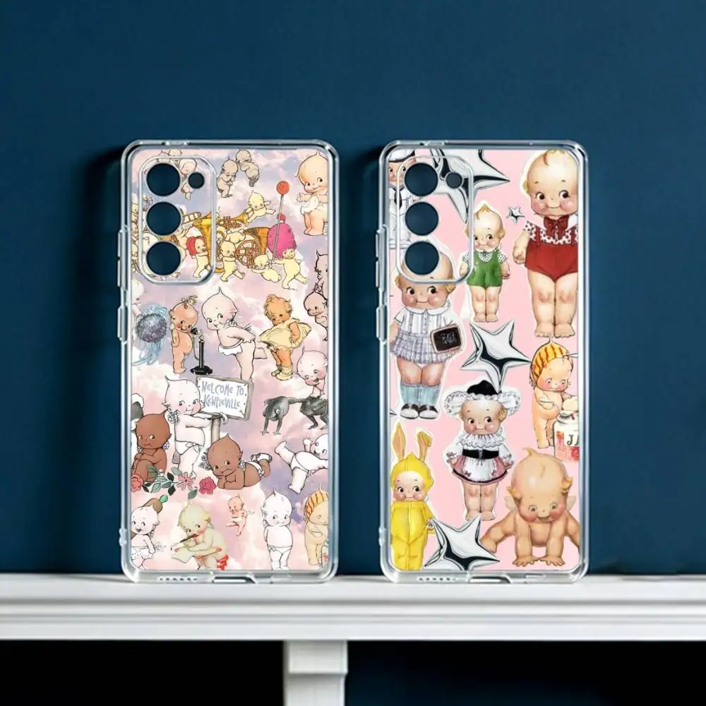 Фото Чехол для телефона Kewpie Cute Angel Baby для Samsung Galaxy S24 S25 S23 S22 S21 Plus S24 S25, прозрачный чехол. №1