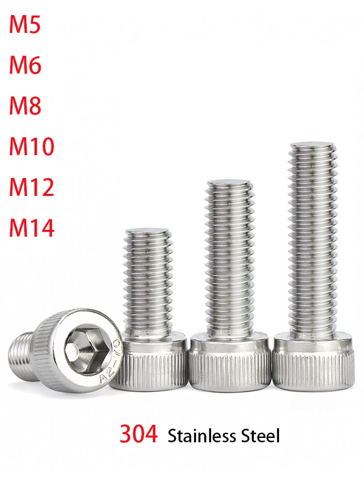 

2/3/5/10/20Pcs M5 M6 M8 M10 M12 M14 DIN912 A2-70 304 Stainless Steel Hexagon Socket Head Cap Screws Hex Cylindrical head Bolts