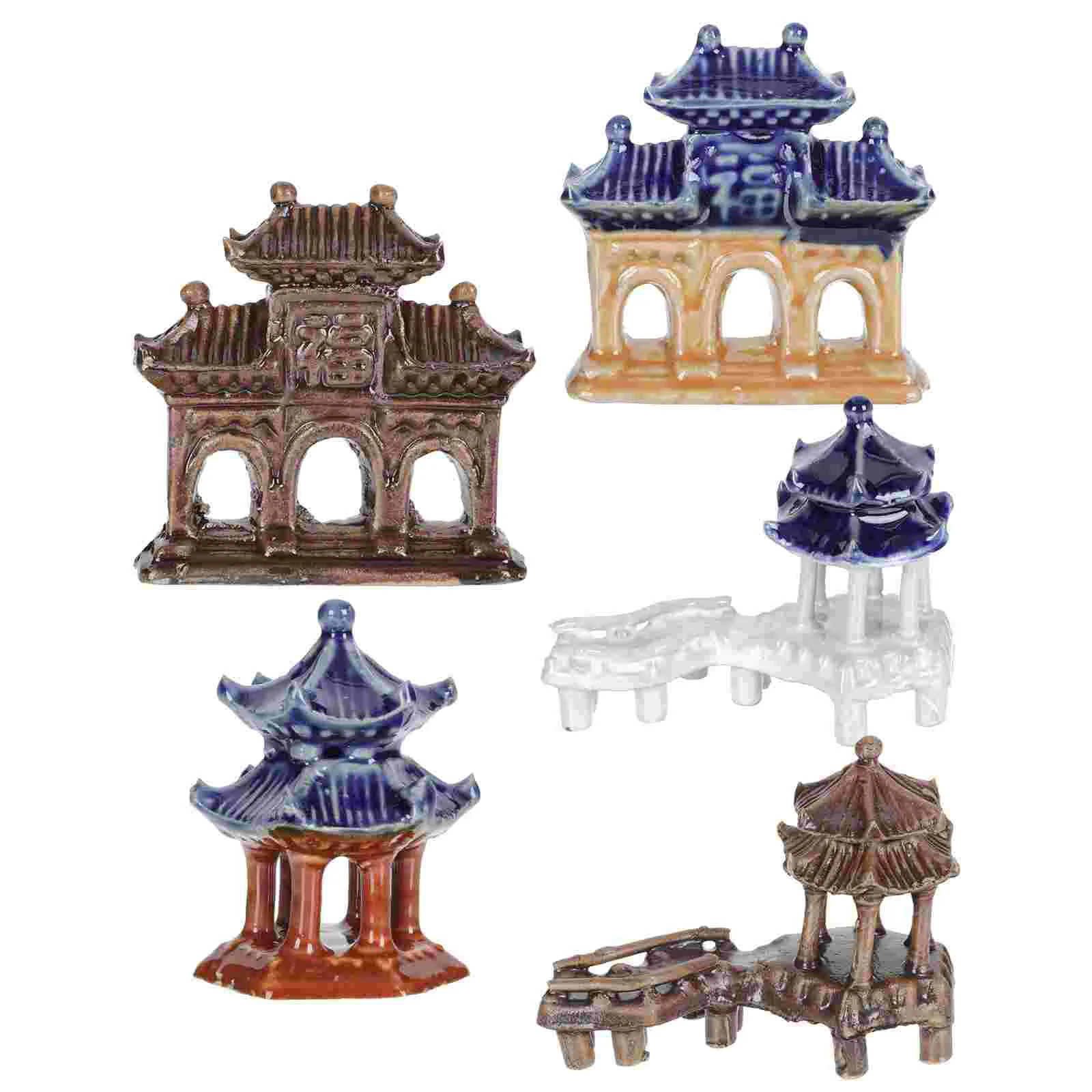 

5 Pcs Ceramic Pagoda Statue Pagoda Statue Small Zen Garden Decor
