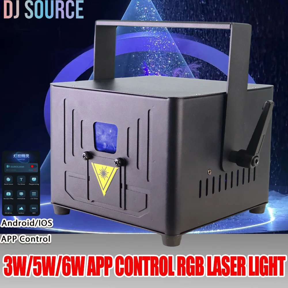 

Android/IOS 3 Вт/5 Вт/6 Вт RGB сканер лазерный свет 3D луч анимация сценический свет управление через приложение DMX512 DJ свадебная вечеринка бар сценический эффект