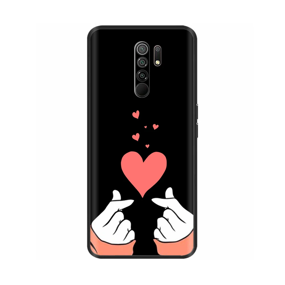 For Redmi 9 Case Xiaomi 9A Shockproof Phone Fashion Flowers Heart Soft TPU Bumper Cover Redmi9 Coque