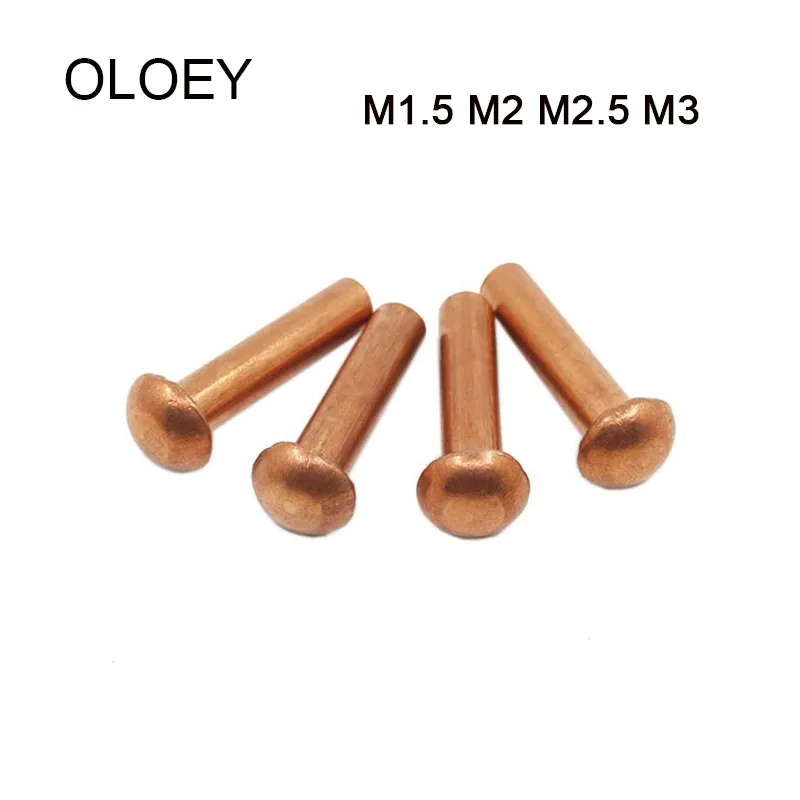 40-100 шт. медные заклепки с полукруглыми заклепками длина 3-12 мм |