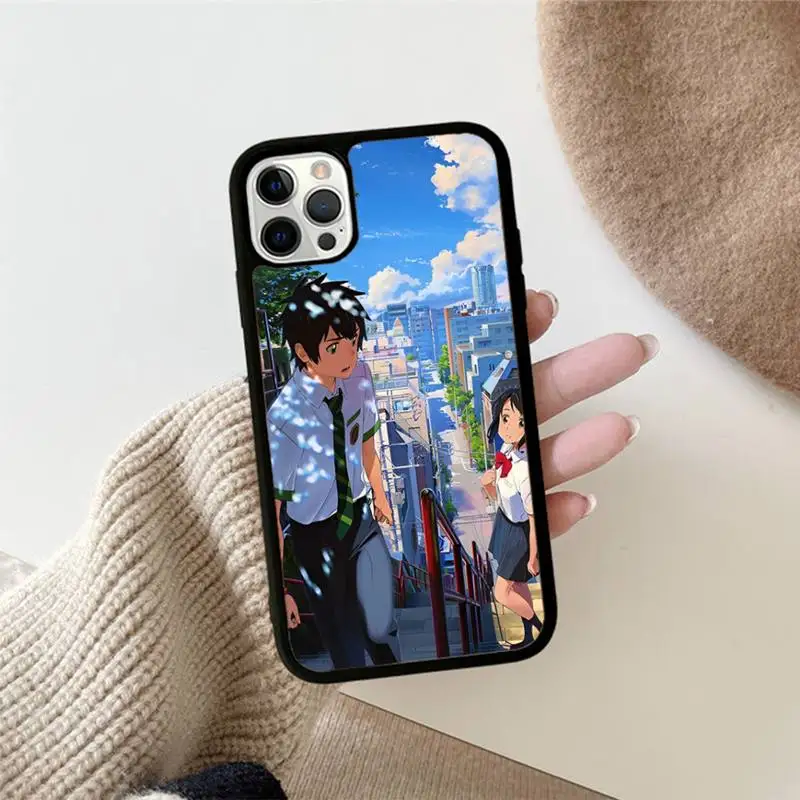 Anime Your Name Phone Case Silicone PC+TPU Case For iPhone 14 11 12 13 Pro Max 8 7 6 Plus X XR Hard Fundas