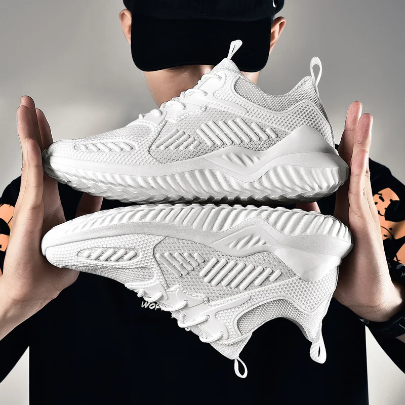 

New Fashion Men's Running Shoes Breathable Outdoor Sports Shoes White Casual Shoes 2023 Men Non-slip Sports Jogging Shoes