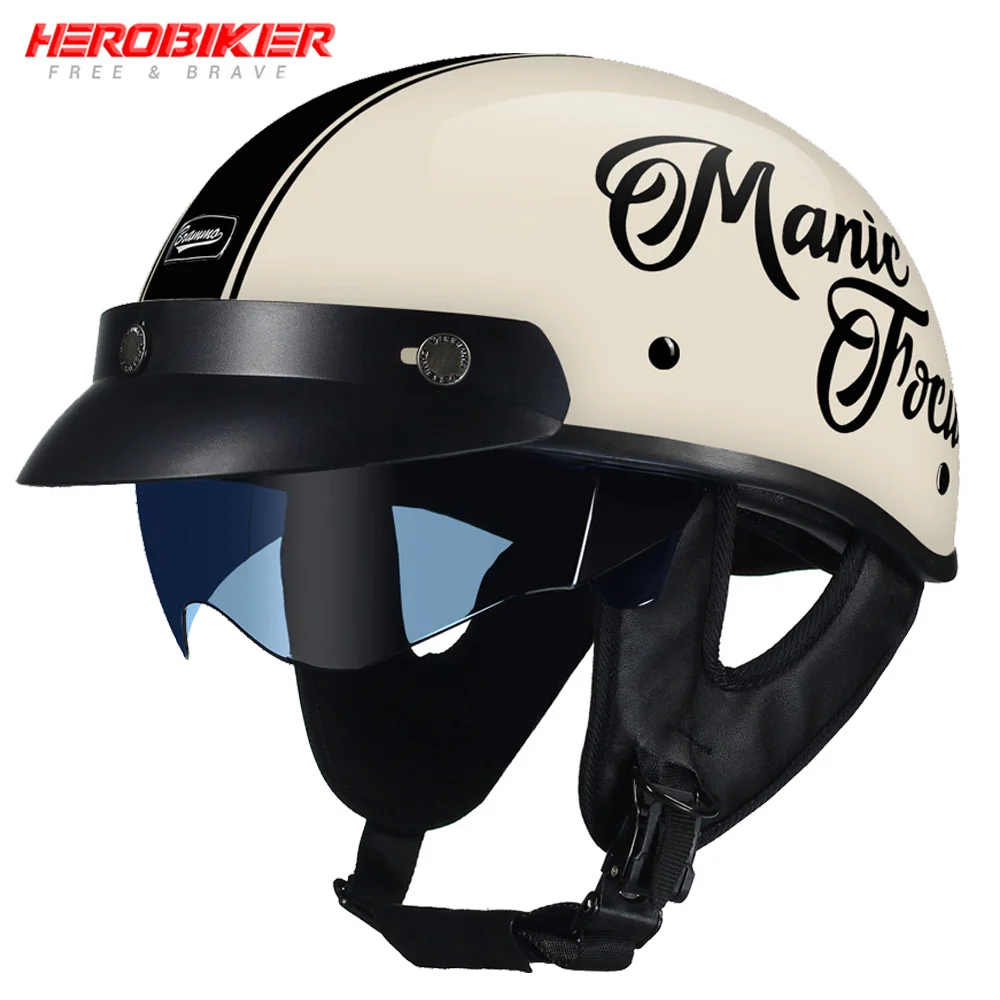 

Motorcycle Helmet Retro Moto Half Helmets Casco Moto Motocross Casque Motorbike Retro Racing Helmet 4 Seasons DOT Certification