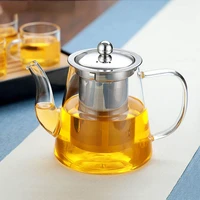 glass tea sets flower tea pot puer kettle fruit tea pot coffee pot heat resistant glass teapot infuser tea coffee