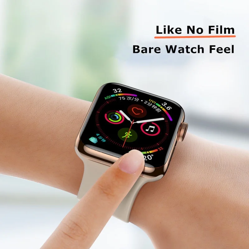Мягкая защита экрана для Apple Watch series 7 6 5 4 3 se T500 45 мм 41 44 40 42 38 9D HD (не закаленная)