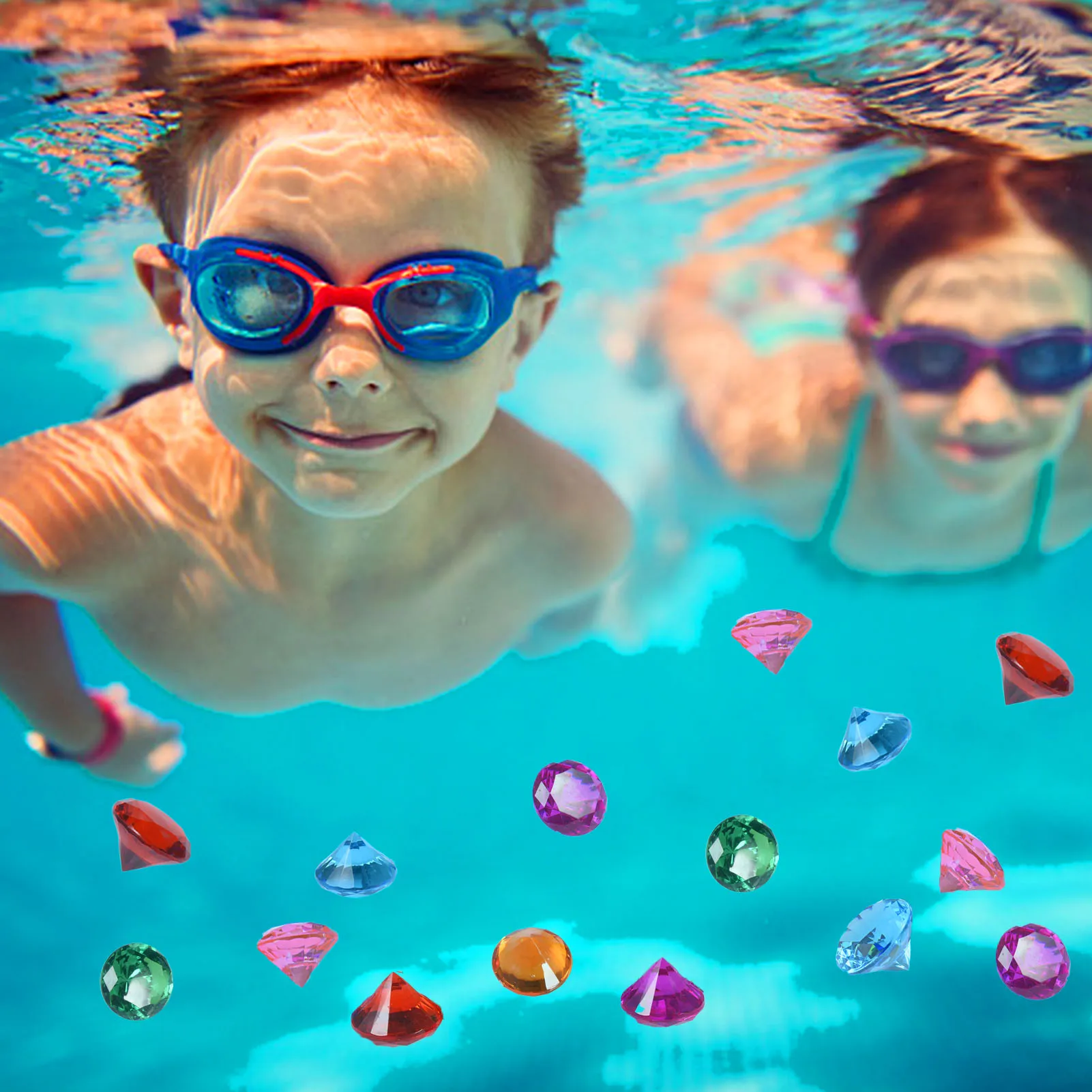 

10 шт., набор игрушек для бассейна с драгоценными камнями