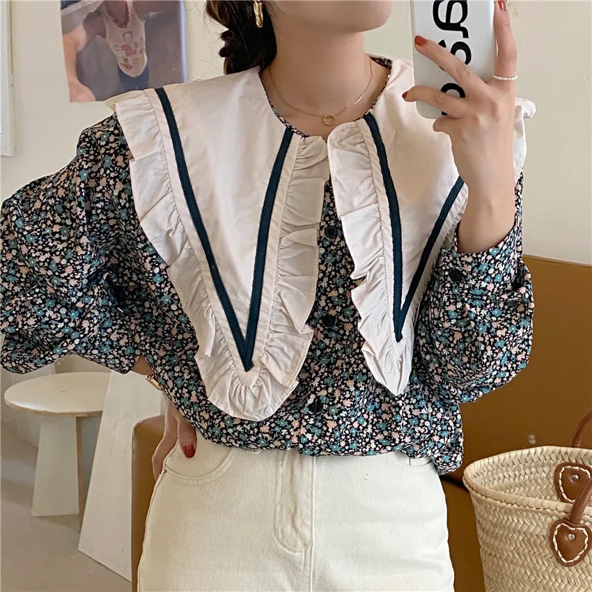 

GASPARINE милые весенние Рубашки с цветочным рисунком, Женская шикарная офисная одежда, новинка 2022, Элегантные повседневные шикарные свободные ...