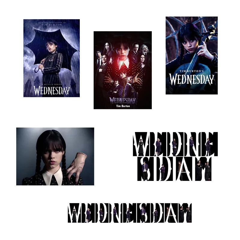 

Wednesday Addams Suspense Clothes Stickers Iron On T Shirt DIY Sublimation Transfer Design Custom Patches
