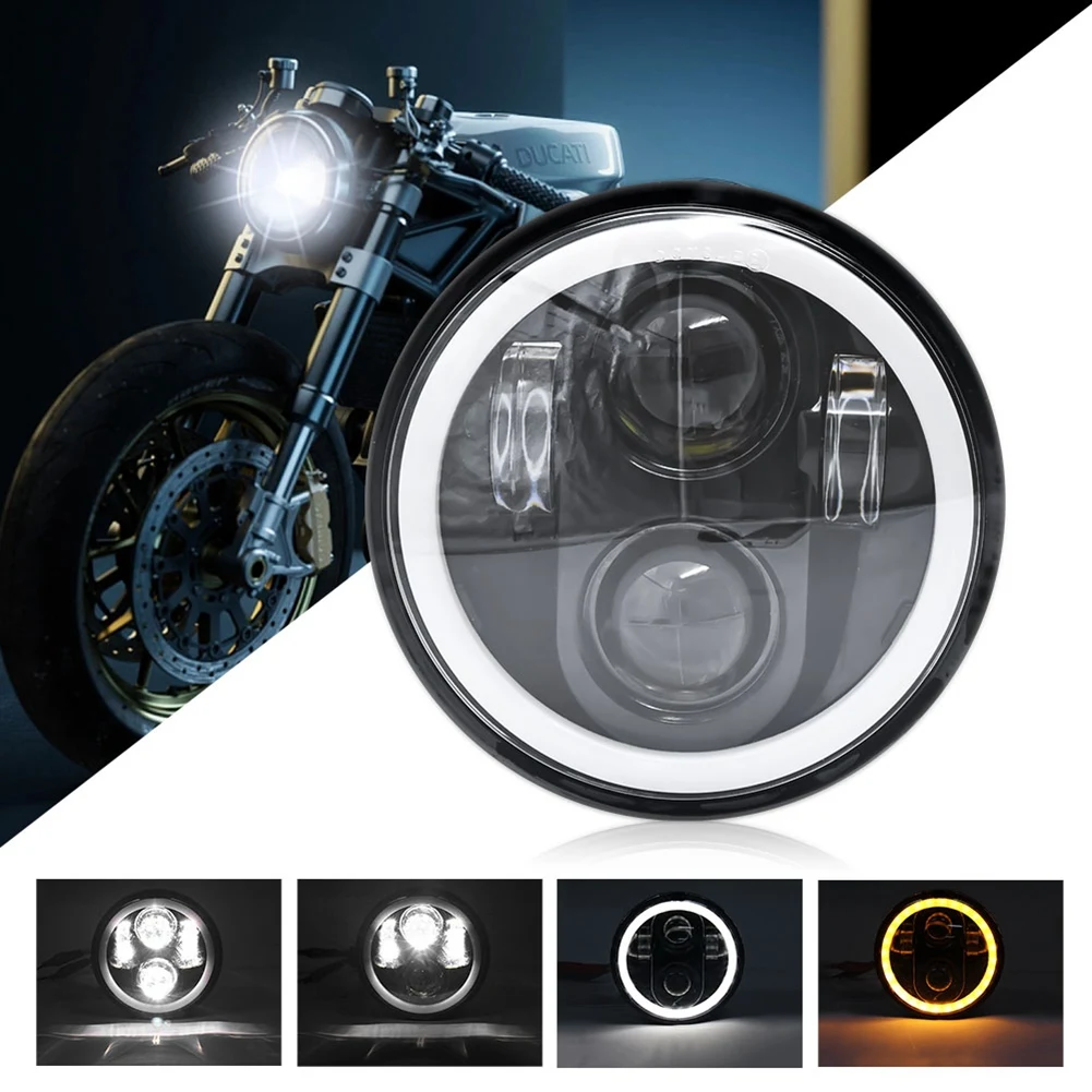 5.75 светодиодный передняя фара 5-3/4 мотоциклетная с белым ореолом DRL для Harley Sportster