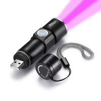 395nm uv light flashlight blacklight usb rechargeable tactical led flashlight waterproof inspection pet urine torch lamp