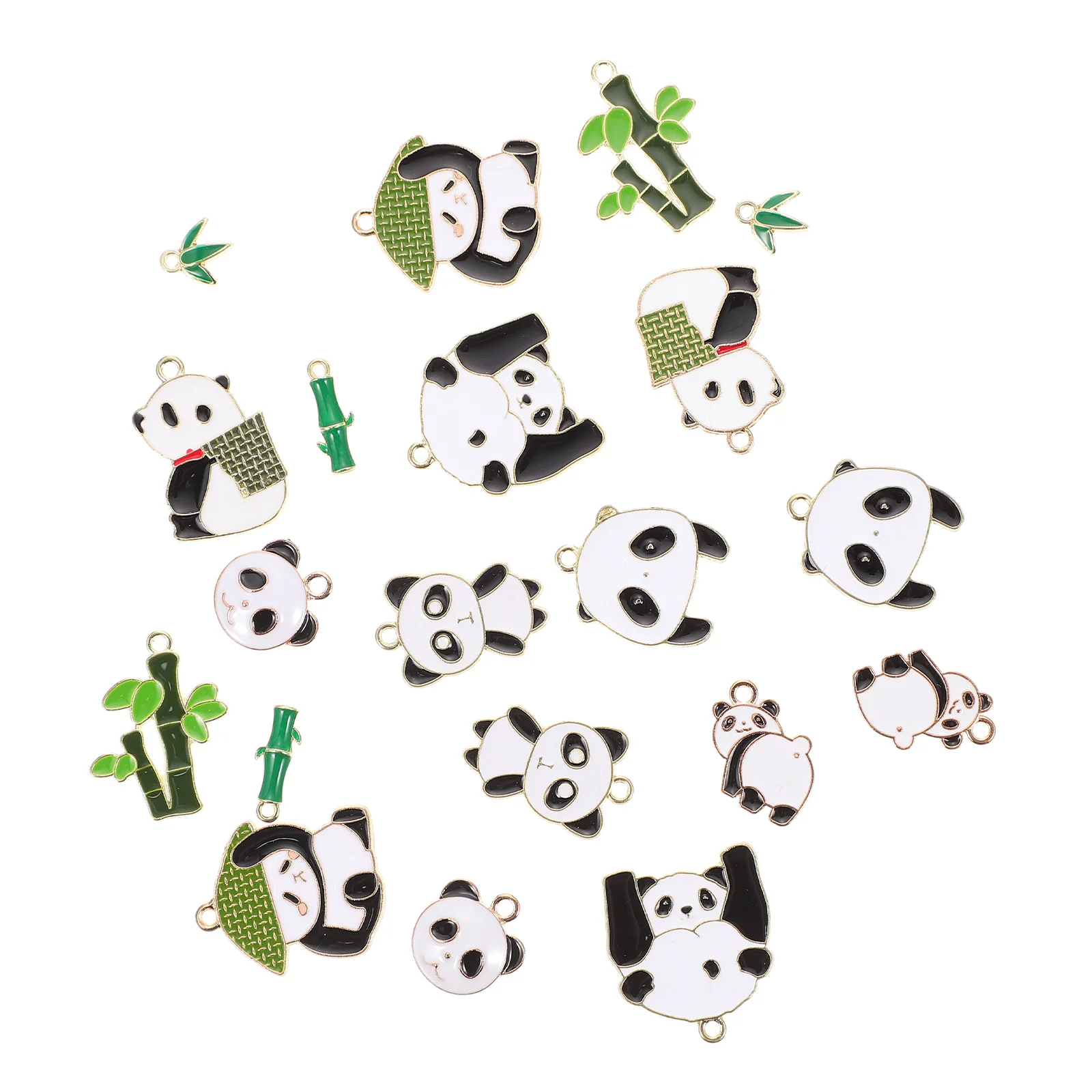 

20 шт. ожерелье «сделай сам» Аксессуары Подвески Ювелирные изделия очаровательные браслеты панда Черный Белый декор из бамбукового сплава серьги
