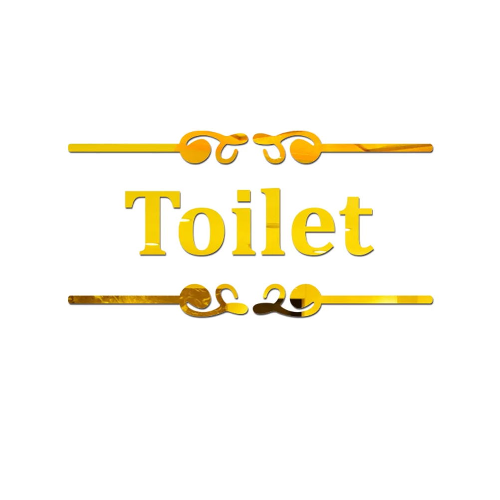 

Wall Sticker Bathroom Stickers Toilet Acrylicdoor Creative English Sign Mirror