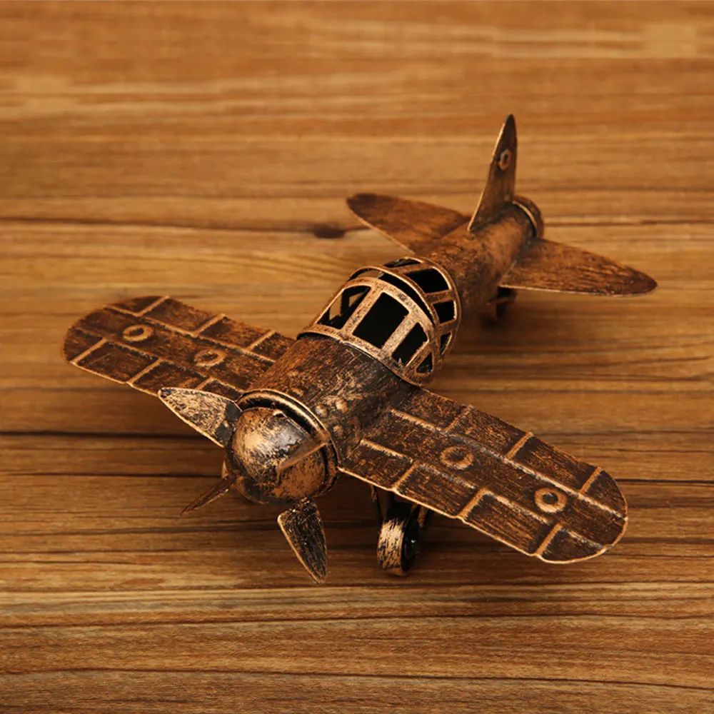 

Модель самолета из кованого железа в стиле ретро, украшение для дома, ностальгическая Миниатюрная модель самолета в ретро стиле, подарок