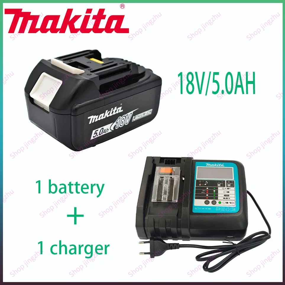 

Makita-100 % Оригинальная Аккумуляторная батарея для электроинструмента, сменная фотобатарея, литий-ионная, 5,0 Ач, 18 в, LXT, BL1860B, BL1860BL1850