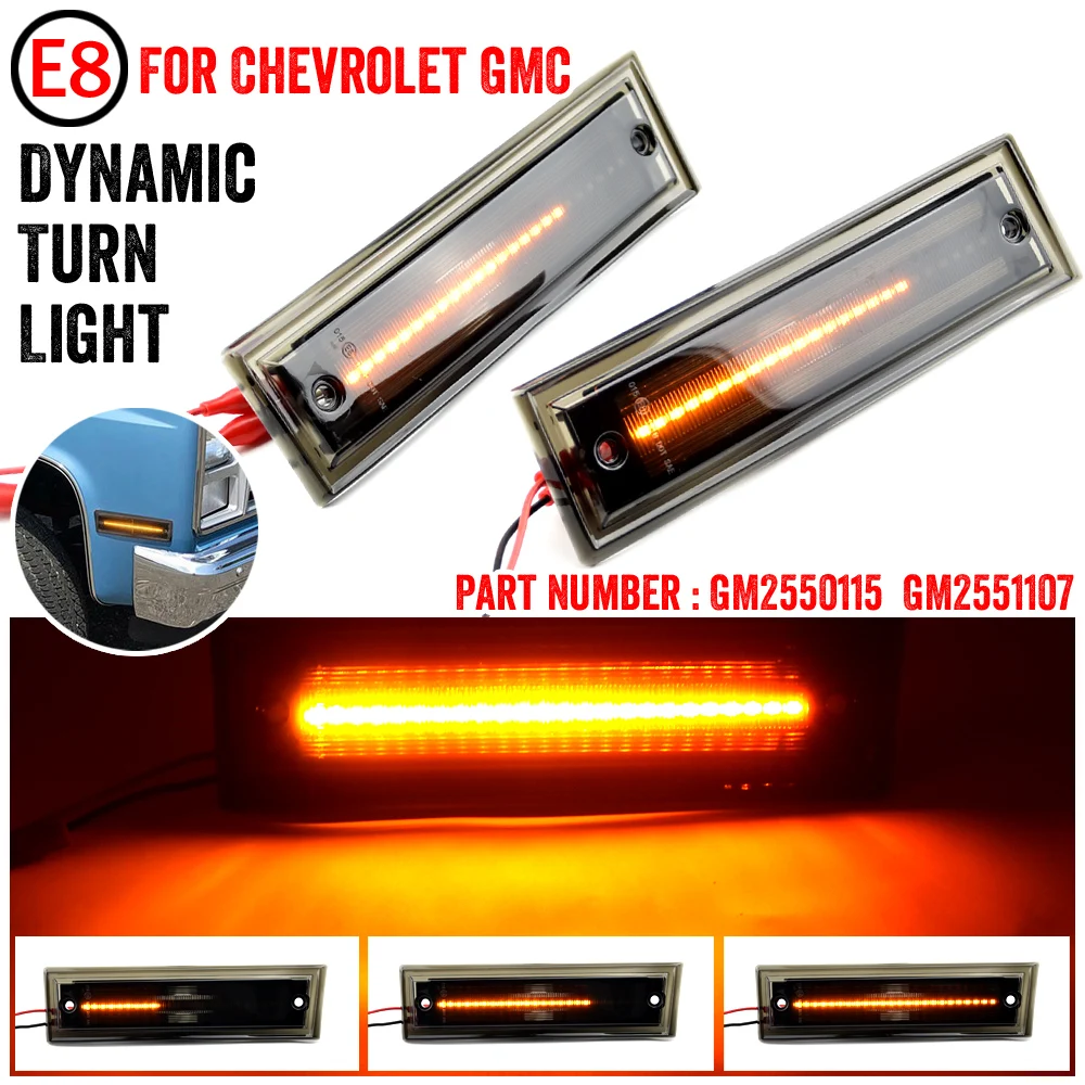 

Dynamic LED Side Marker Light Amber Turn Signal Blinker Lamp For Chevrolet C/K 1500 2500 3500,Tahoe,Suburban,Silverado, For GMC