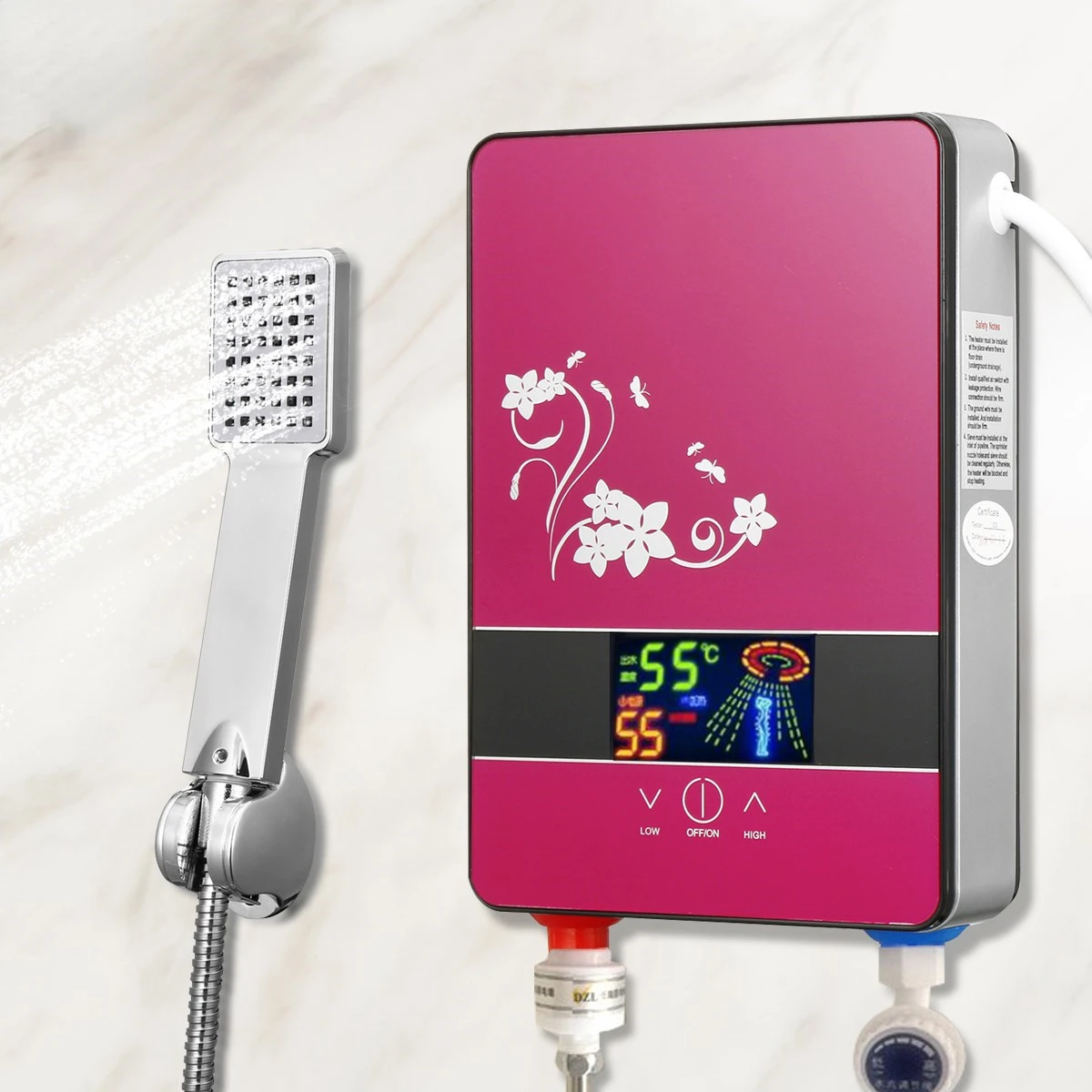 

220V Hot Water Heater Tankless Instant Heating Set Bathroom Self-checking Automatically Safety With Shower Nozzle