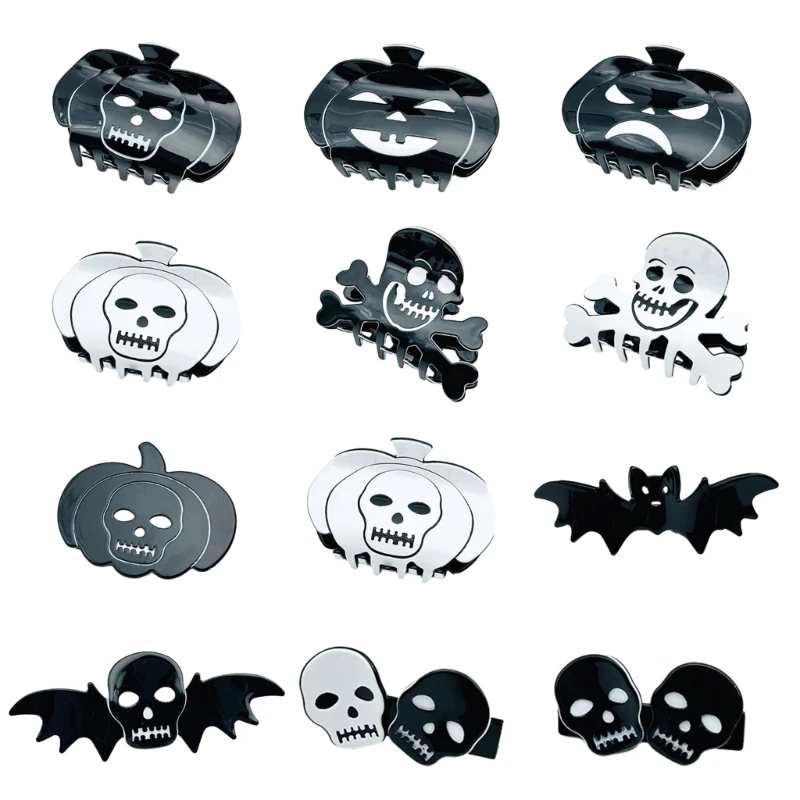 

Temperament Pumpkin/Skull Shape Hair Claw Delicate Clip for Girl Carnivals Party
