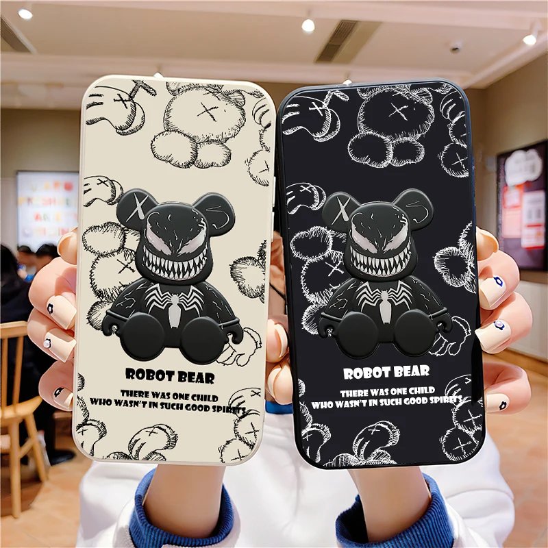 

Luxury Cartoon Cool Bear Phone Cases For Apple iPhone 11 12 13 Pro 13 12 Mini X XR XS Max 5 6 6s 7 8 Plus Silicon Cover Fundas