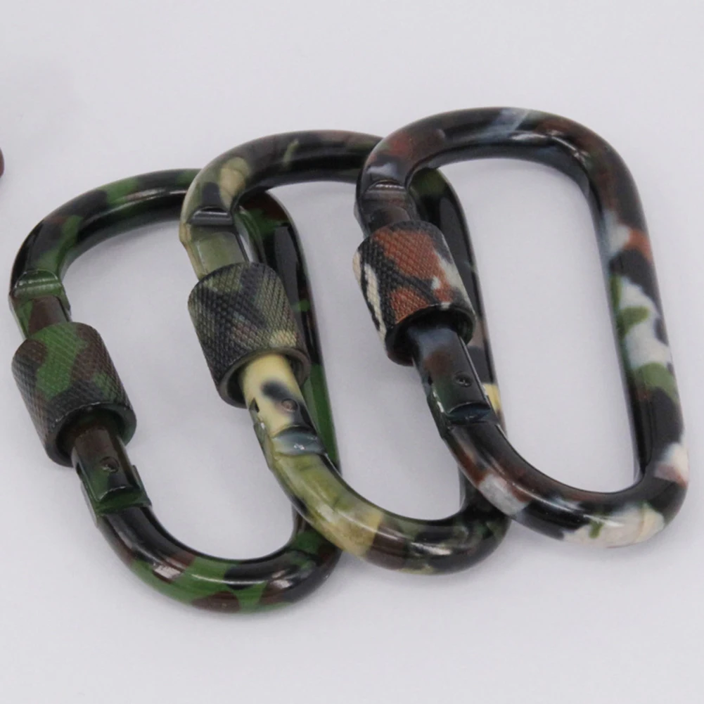 Buckle Carabiner Aluminum Alloy Buckle Camouflage Color Hot Sale No. 8 D-type Outdoor Sports 8*4.3cm Brand New