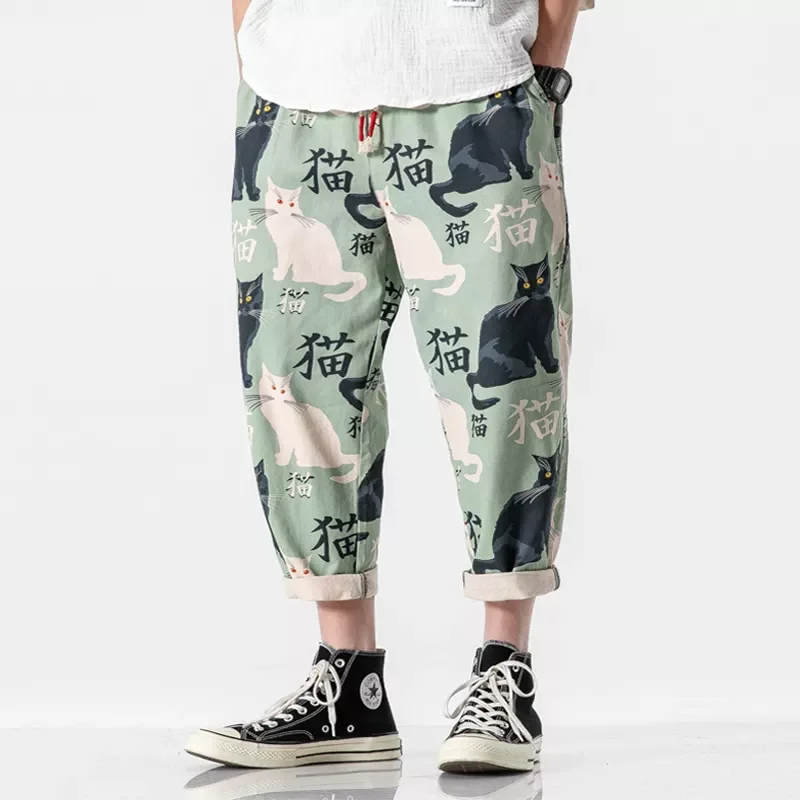 

Man Summer Harem Pants Printed Casual Pants Mans Harajuku Style Jogging Pants Woman 2021 Fashion Bottoms 5XL