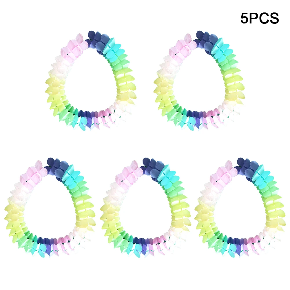 

5pcs Birthday Tissue Flower Wedding Streamer Paper Garland Party Decoration Four Leaf Clover Hanging Reusable Home Baby Shower