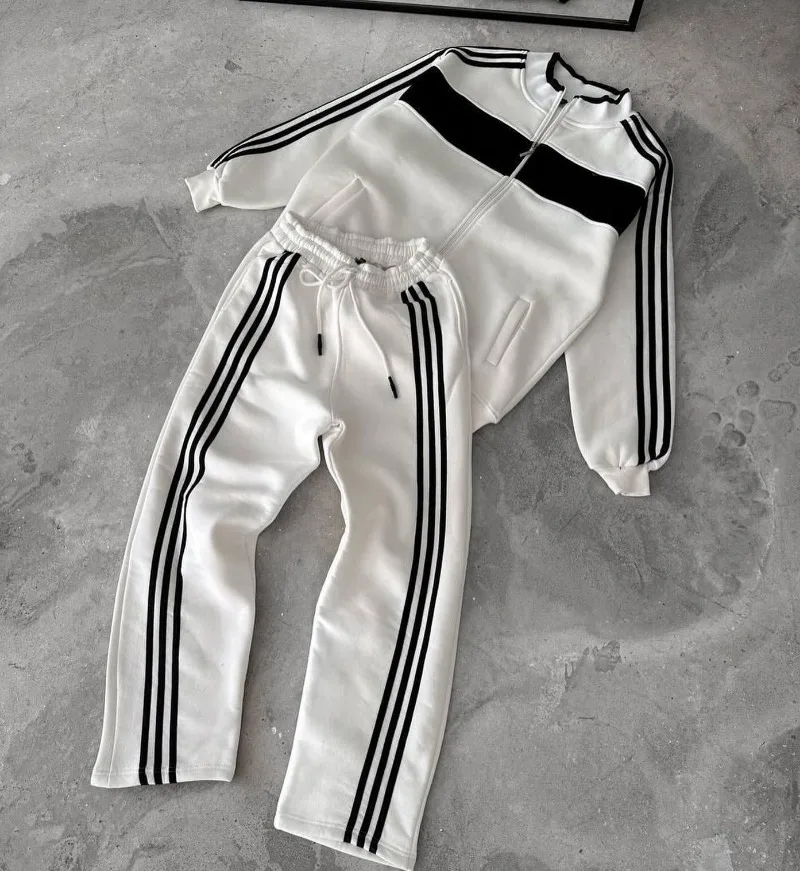 2024 зимний новый американский уличный мужской полосатый костюм Harajuku готический