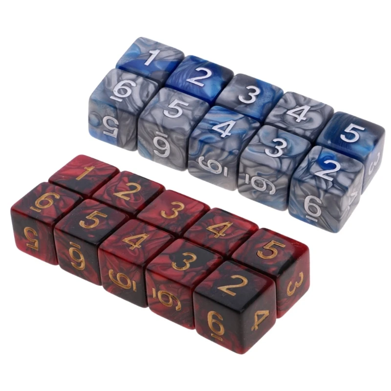 

20Pcs/set Six Sided Acrylic D6 Dices Square Corner Polyhedral Dices Board Game
