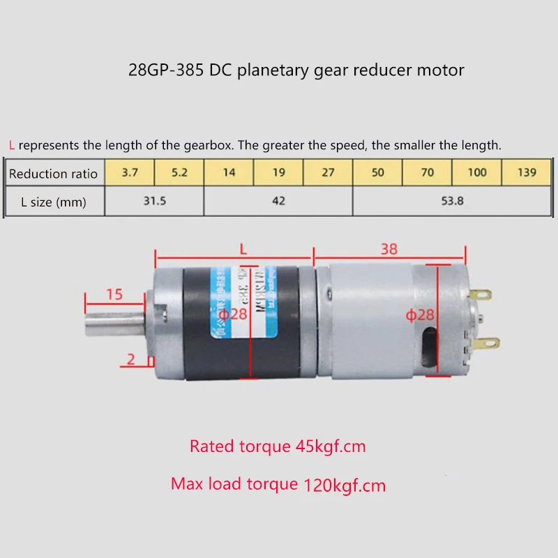 

120 кг. Миниатюрный Микро редукционный двигатель постоянного тока cm 12 в 24 В, маленький двигатель 28GP-385, планетарный, низкоскоростной, Электрич...