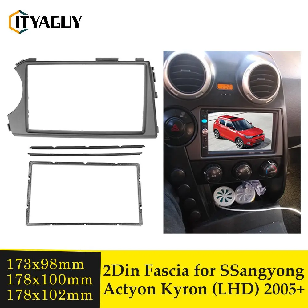 

Двойная Din Автомобильная рама для SSangyong Actyon Kyron 2005 + левый руль установка Радио Стерео DVD панель приборная панель комплект крышки