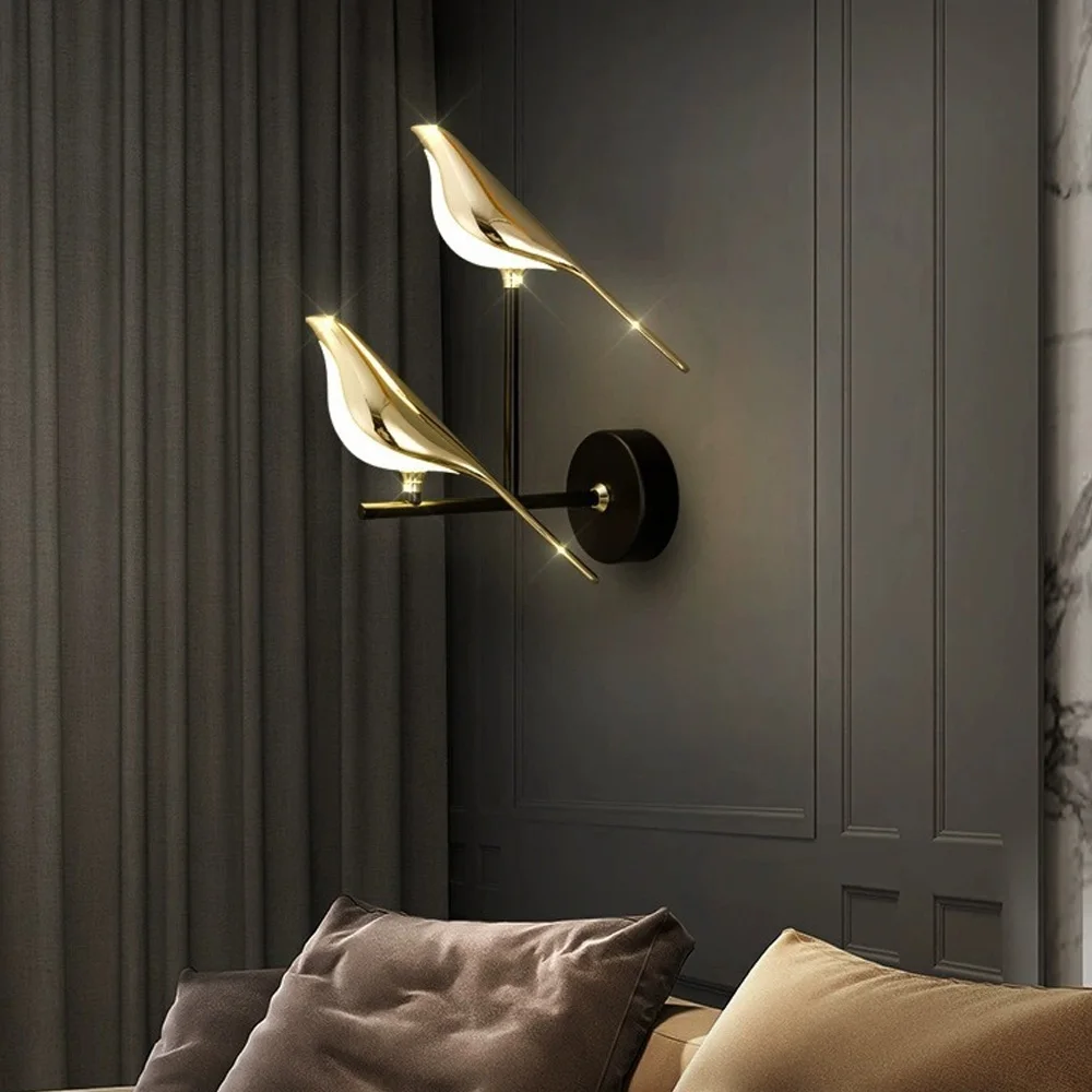 Креативная настенная лампа Magpie с птицами Напольная Лампа для балкона гостиной