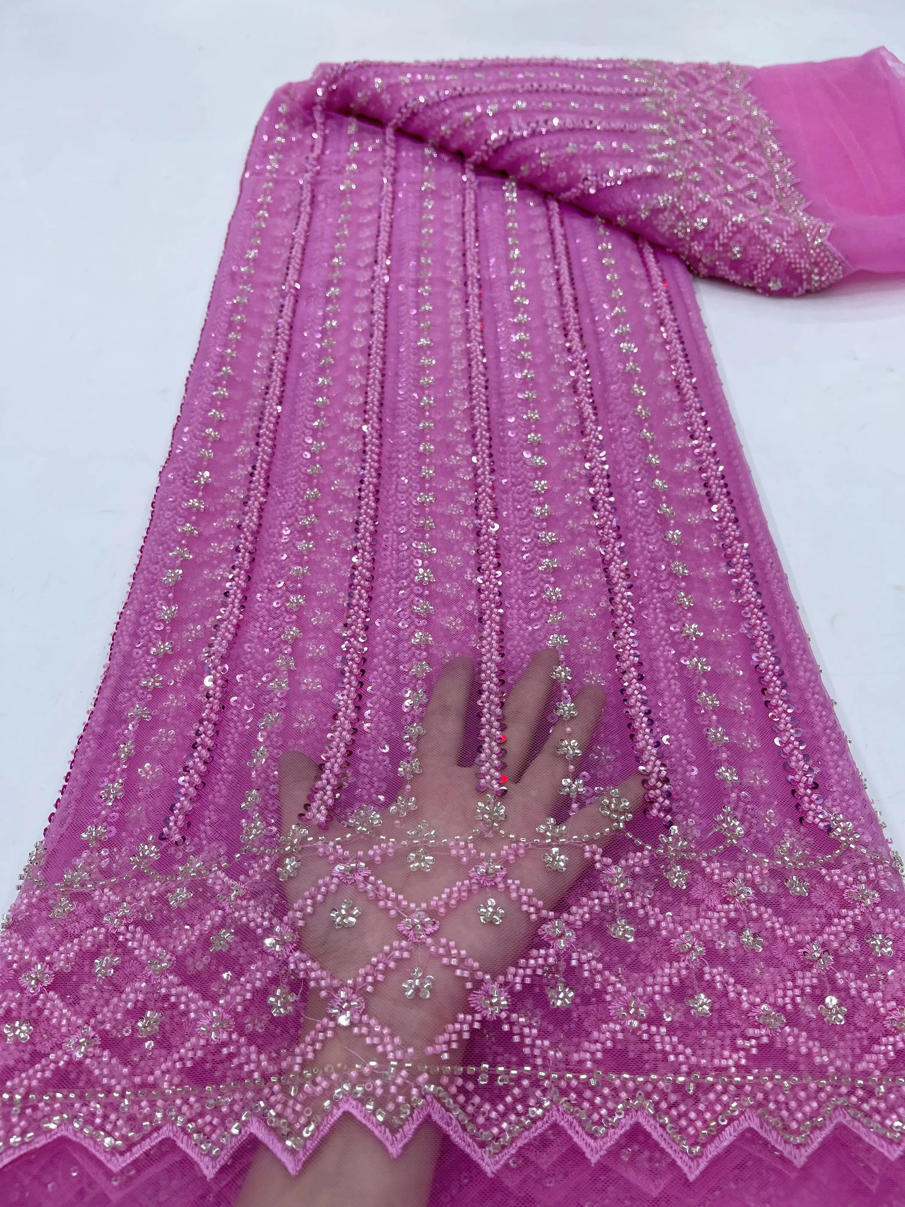 Роскошная нигерийская кружевная ткань ручной работы 2024