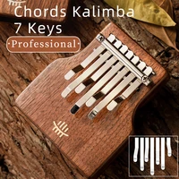 chords kalimba 7 keys professional mini thumb piano bottom acoustic hole black walnut musical instrument gifts