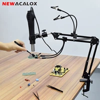 newacalox soldering third hand adjustable heat gun frame pcb holder welding helping hands desoldering assistant repair tool