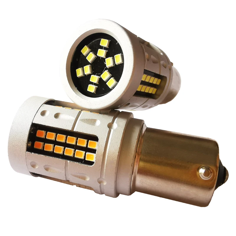 

20 шт. S25 1156 BA15S BAU15S противомерцающая светодиодный Светодиодная лампа указателя поворота авто DRL Тормозная лампа заднего хода 2016 84SMD янтарно-красный DC12V