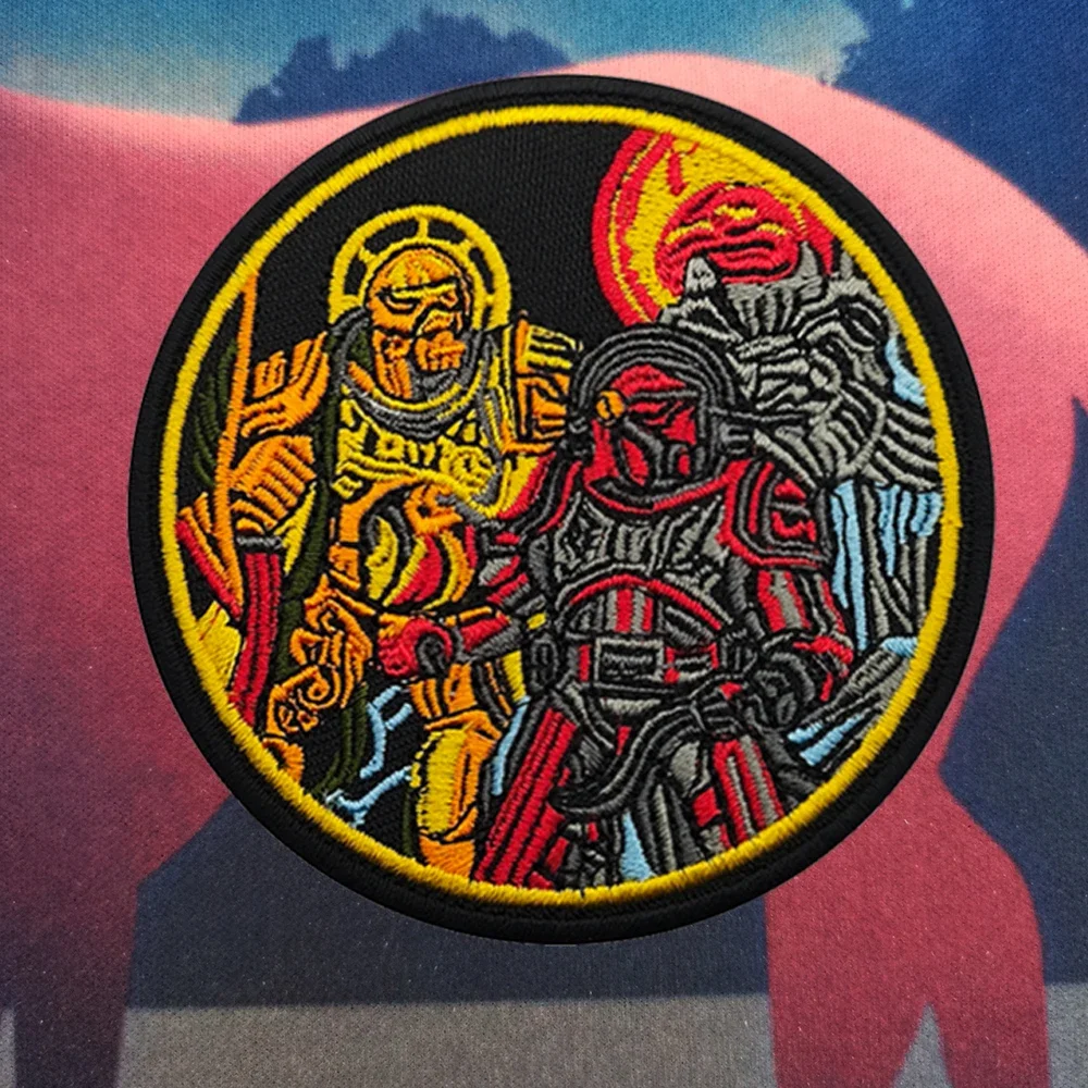 Вышивка рыцаря красочный Hansome вышитый герой круглый 40 К тактическая нашивка для