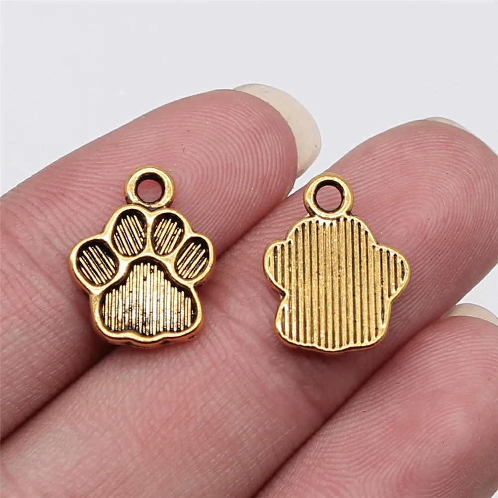 20pcs Charms Dog Paw Tibetan Bronze Silver Color Pendants Antique Jewelry Making DIY Handmade Craft |