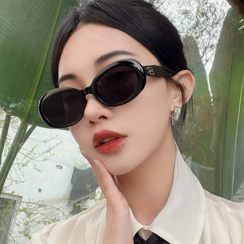 

Fashion Oval Sunglasses Women Luxury 2023 Round Face New Sunglasses Shading Hot Girl Senior Sense of Sun Glasses Accessories