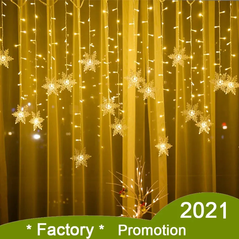 

Christmas snowflakes LED String lights Flashing Lights Curtain Light Waterproof Holiday Party Connectable Wave Fairy Light 3.2M