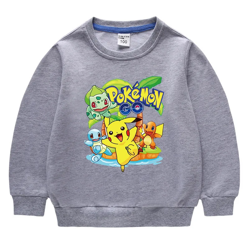 

Takara Tomy Pokemon Pikachu Children Sweatshirt Hoodie Pullover Coat For Baby Boys Girls Tops T-shirt Long Sleeves Clothing 3-8Y