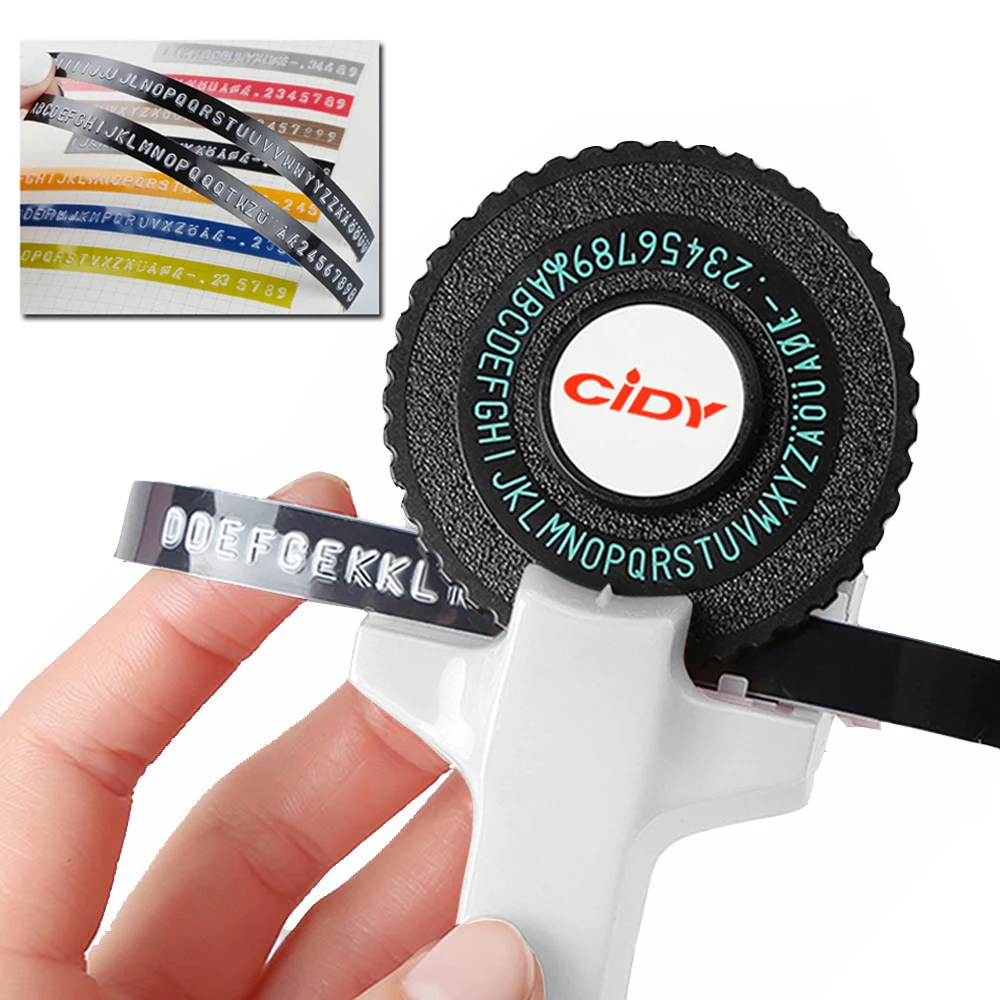 Устройство для 3D тиснения этикеток CIDY C101 с 2 черными лентами замена машинки Motex E101