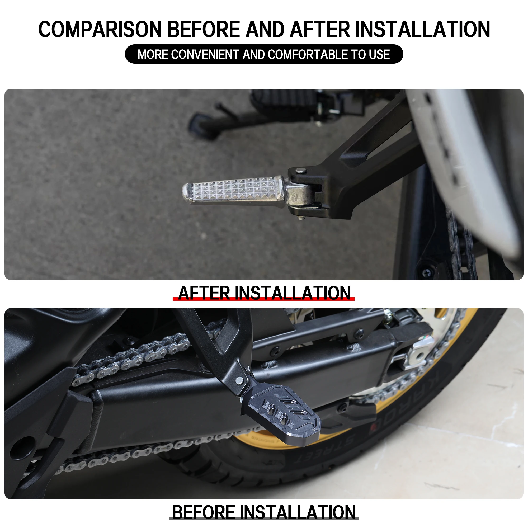 Для Honda XL 750 XL750 TRANSALP xl мотоцикла XL750V черные серебристые подножки алюминиевая