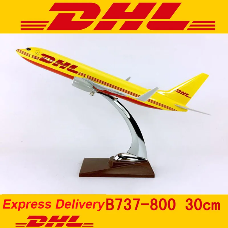 

1:144 Scale 30CM Boeing B737-800 Model DHL Express Delivery Airline Diecast Resin Aircraft Display Collection Decoration Toy
